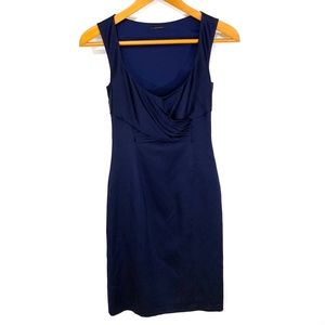 Elie Tahari Navy Blue Stretch Silk Dress